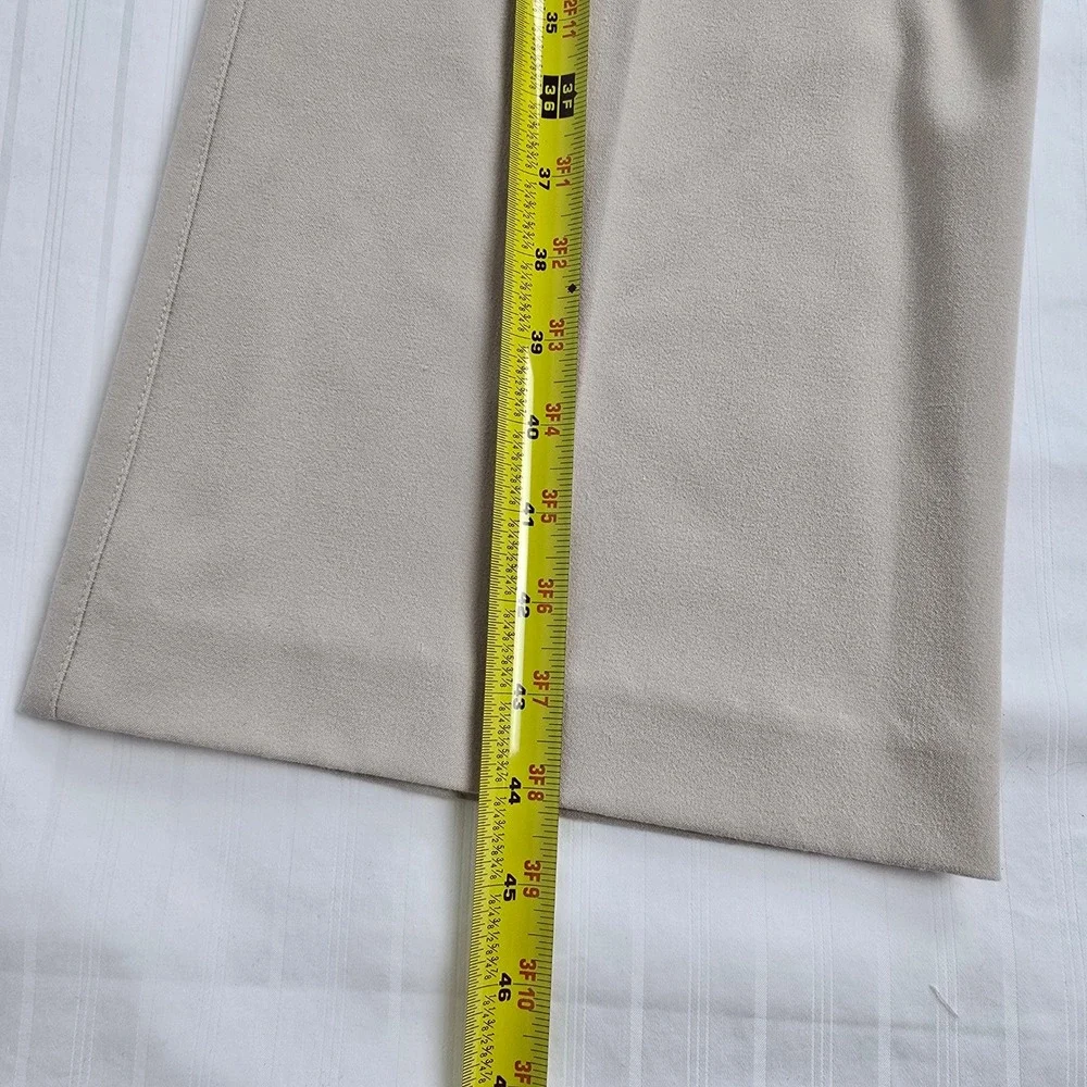Worthington Stretch Dress Pants Womens 10T Tall Beige Tan Straight‎ Leg Trousers